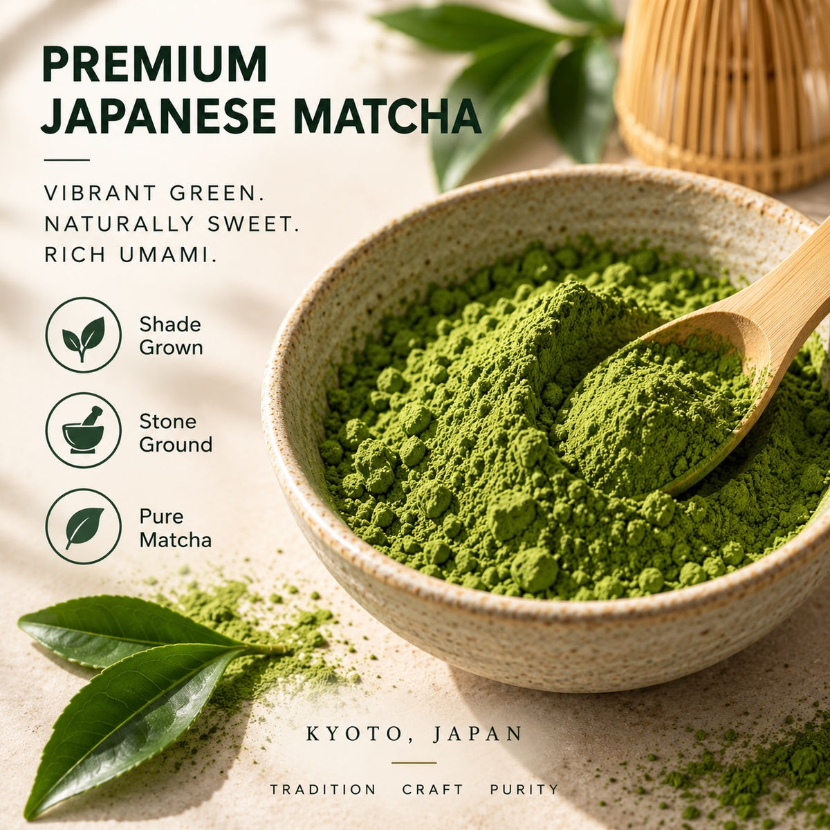 Ceremonial Matcha Powder from Kyoto, Japan