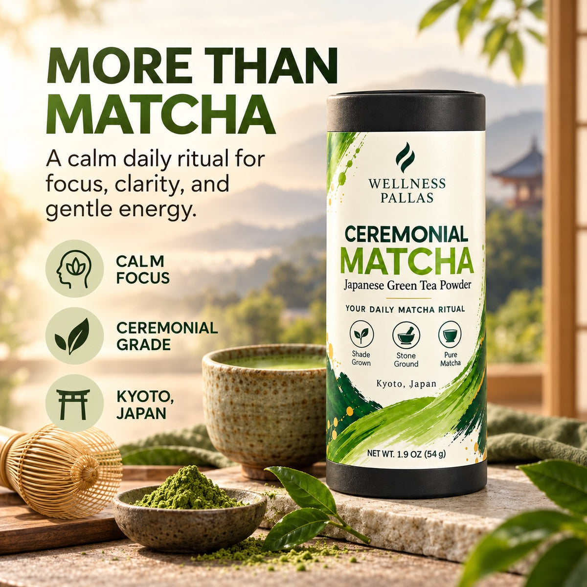 Ceremonial Matcha Powder from Kyoto, Japan