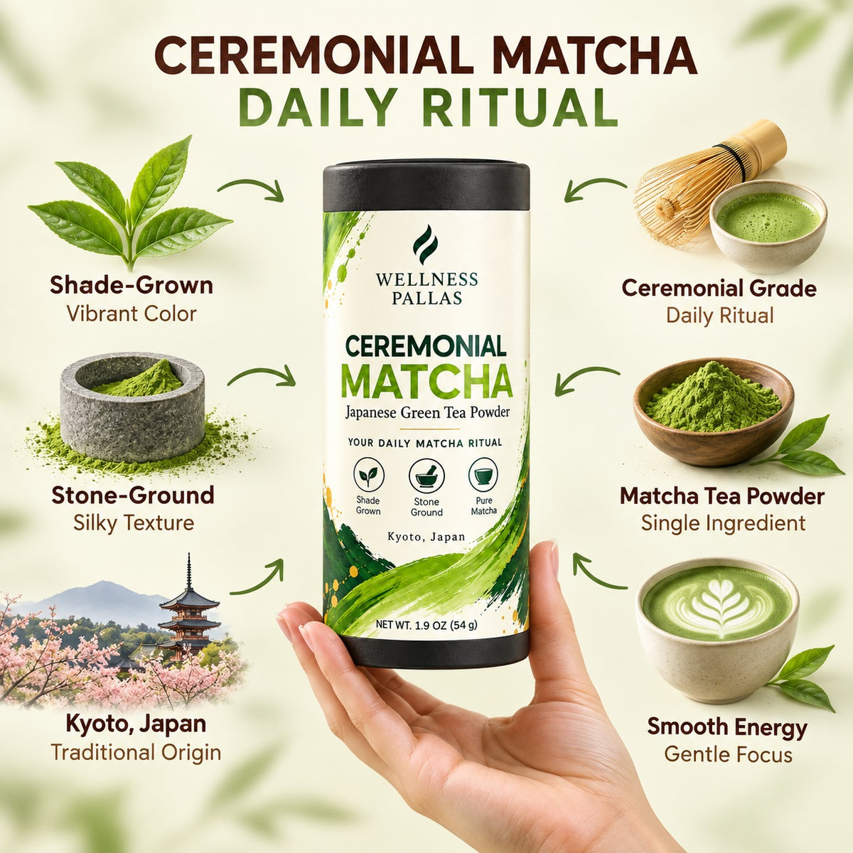 Ceremonial Matcha Powder from Kyoto, Japan