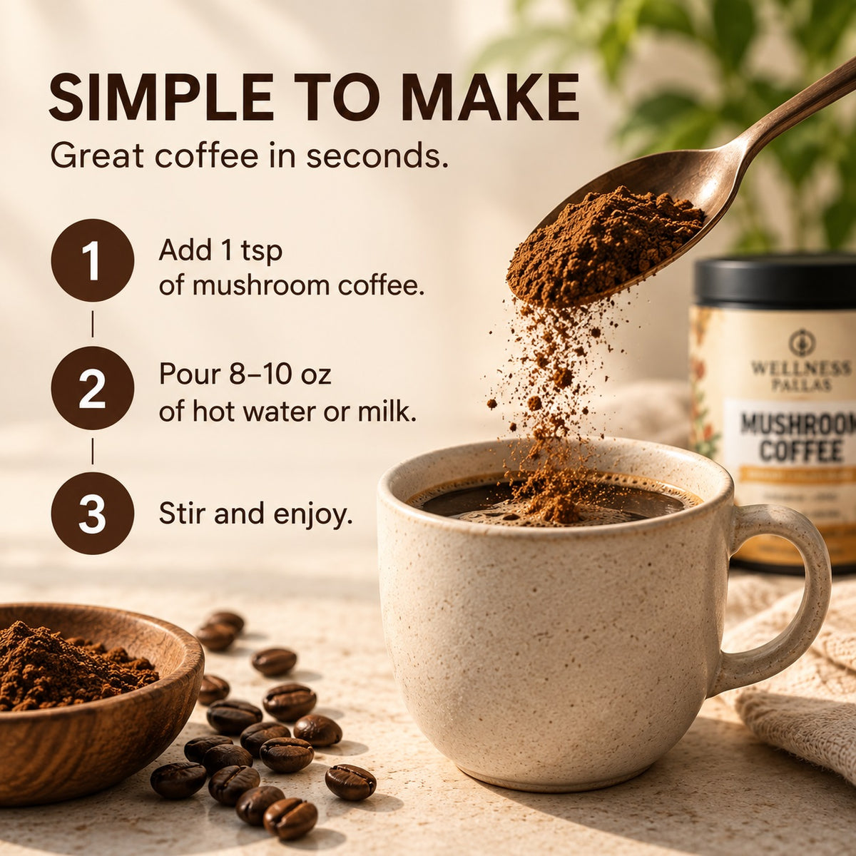 Mushroom Coffee with Lion’s Mane + Chaga