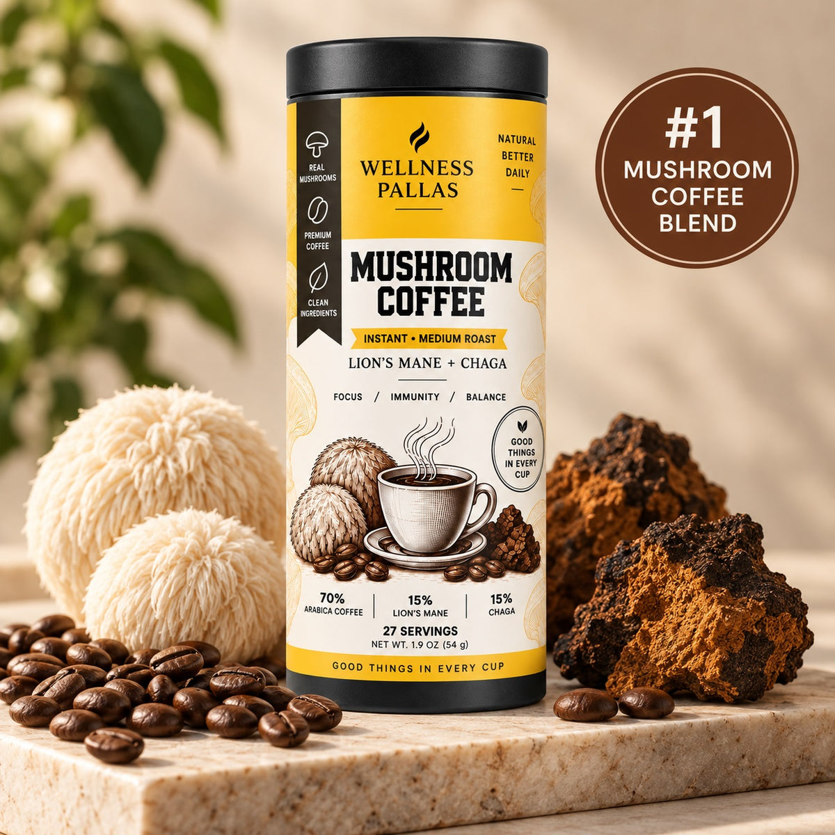 Mushroom Coffee with Lion’s Mane + Chaga